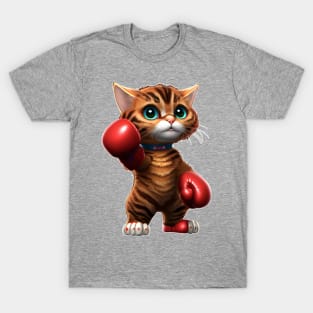 Little cat boxer in red gloves T-Shirt